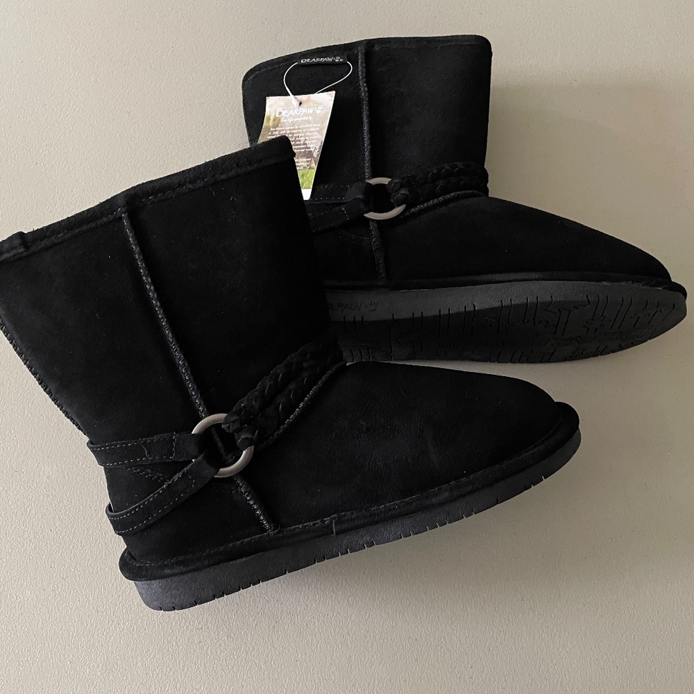NIB BEARPAW Adele YOUTH Boots BLACK Y5